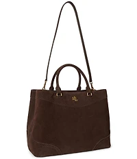 Lauren Ralph Lauren Marcy Perforated Suede Large Satchel Bag