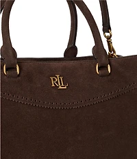 Lauren Ralph Lauren Marcy Perforated Suede Large Satchel Bag