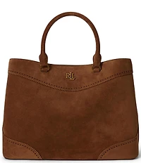 Lauren Ralph Lauren Marcy Perforated Suede Large Satchel Bag