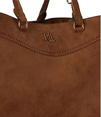 Lauren Ralph Lauren Marcy Perforated Suede Large Satchel Bag
