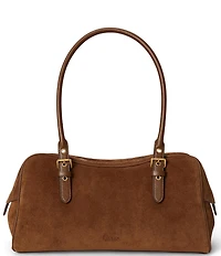 Lauren Ralph Lauren Marcy Suede Large Zip Handle Satchel Bag