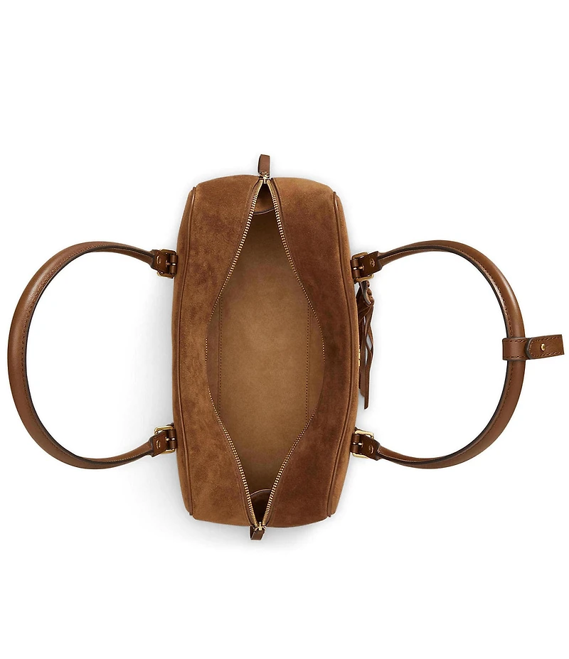 Lauren Ralph Lauren Marcy Suede Large Zip Handle Satchel Bag