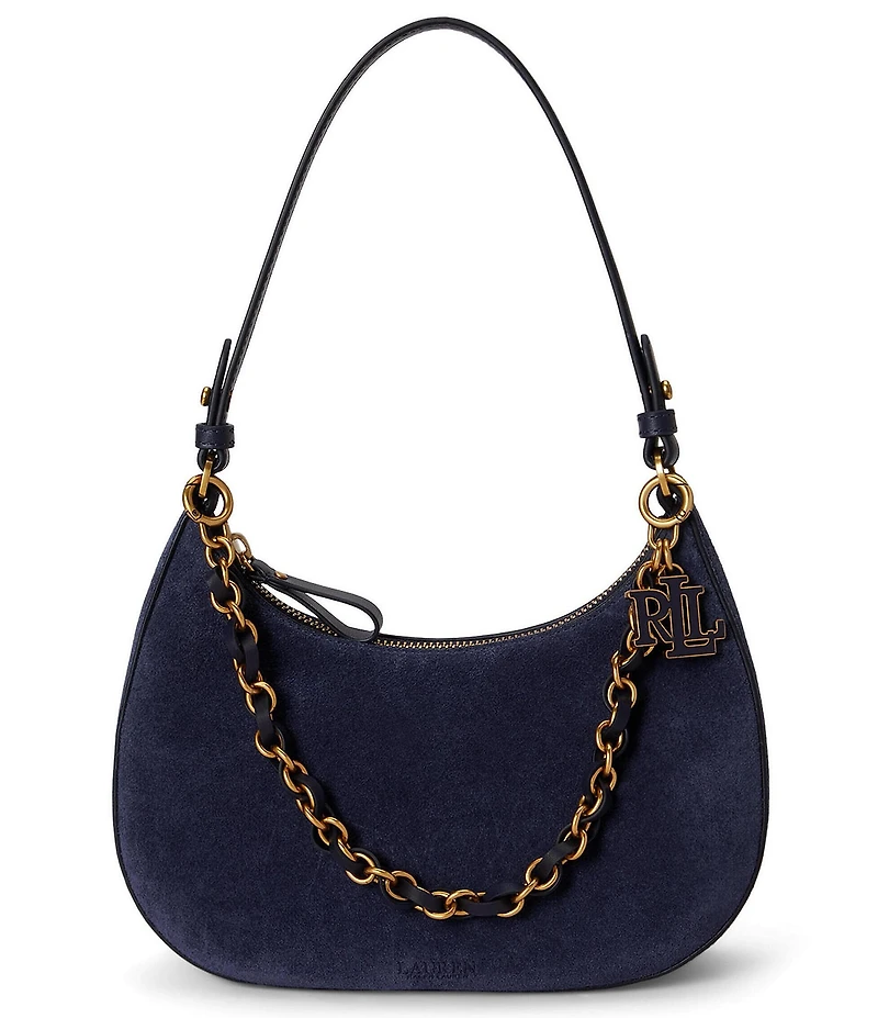 Lauren Ralph Lauren Marcy Suede Medium Zip Shoulder Bag