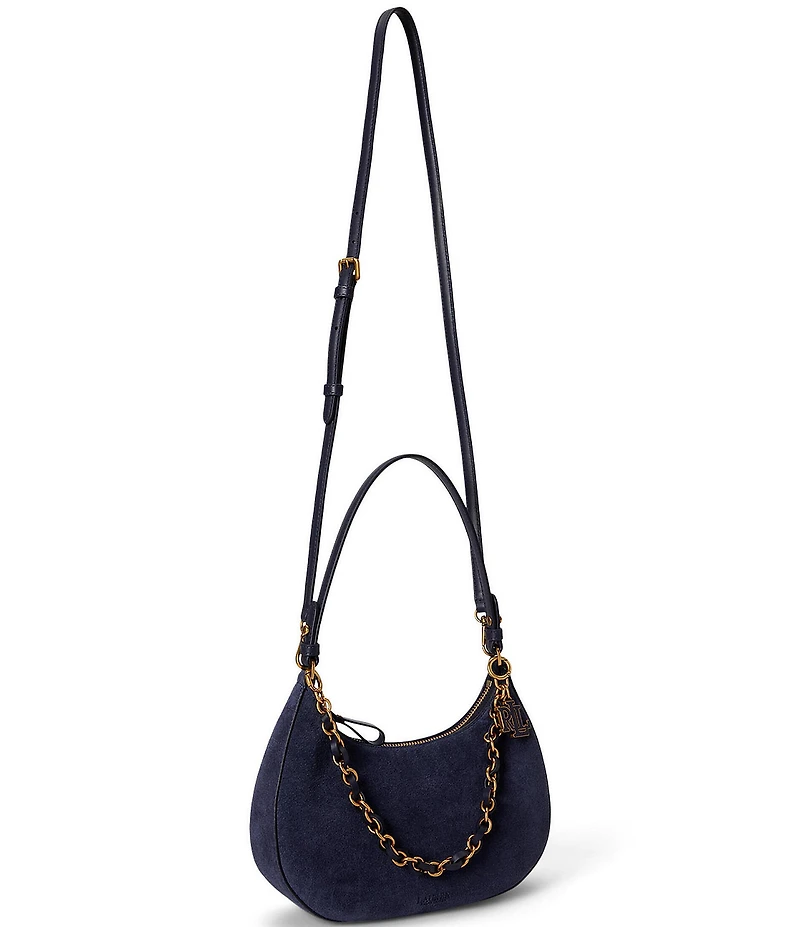Lauren Ralph Lauren Marcy Suede Medium Zip Shoulder Bag