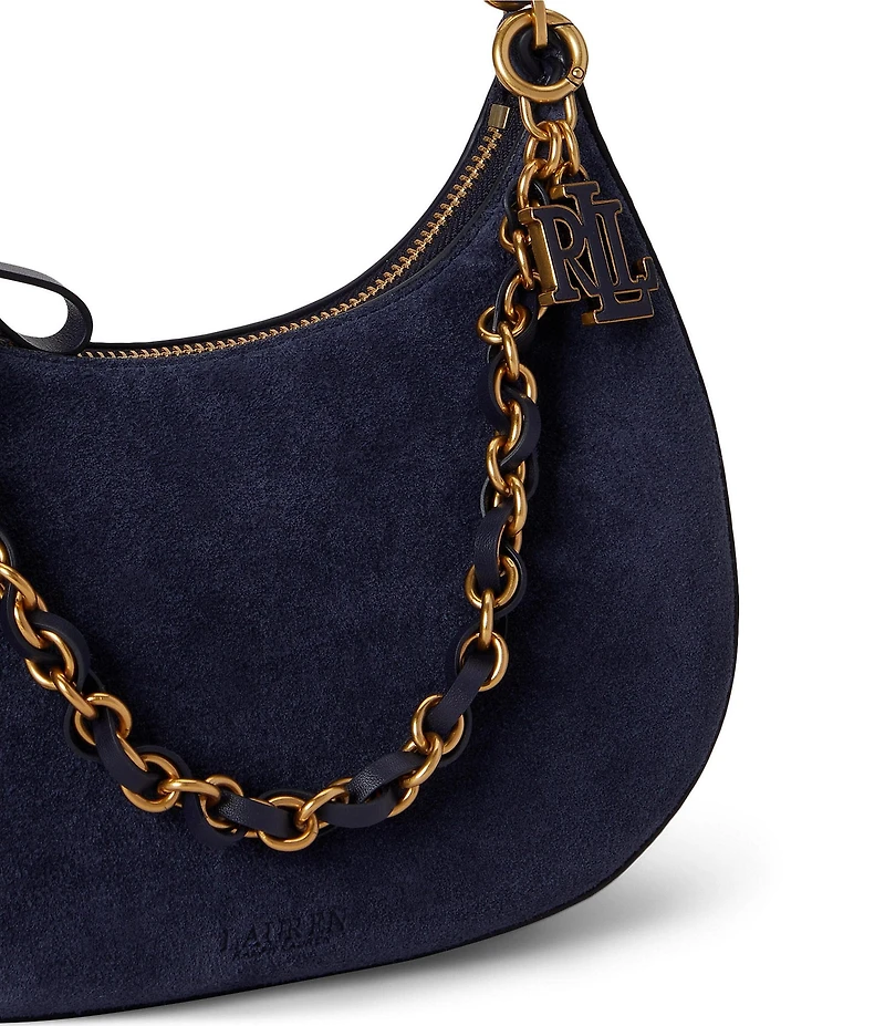 Lauren Ralph Lauren Marcy Suede Medium Zip Shoulder Bag