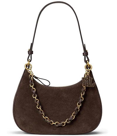 Lauren Ralph Lauren Marcy Suede Medium Zip Shoulder Bag