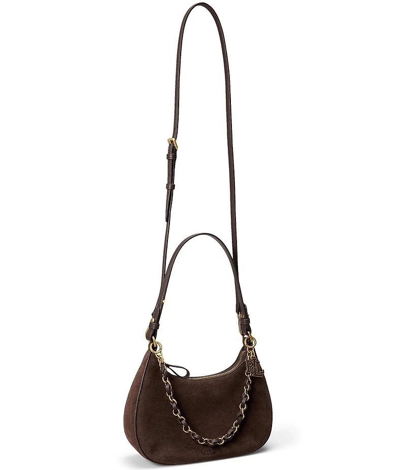 Lauren Ralph Lauren Marcy Suede Medium Zip Shoulder Bag