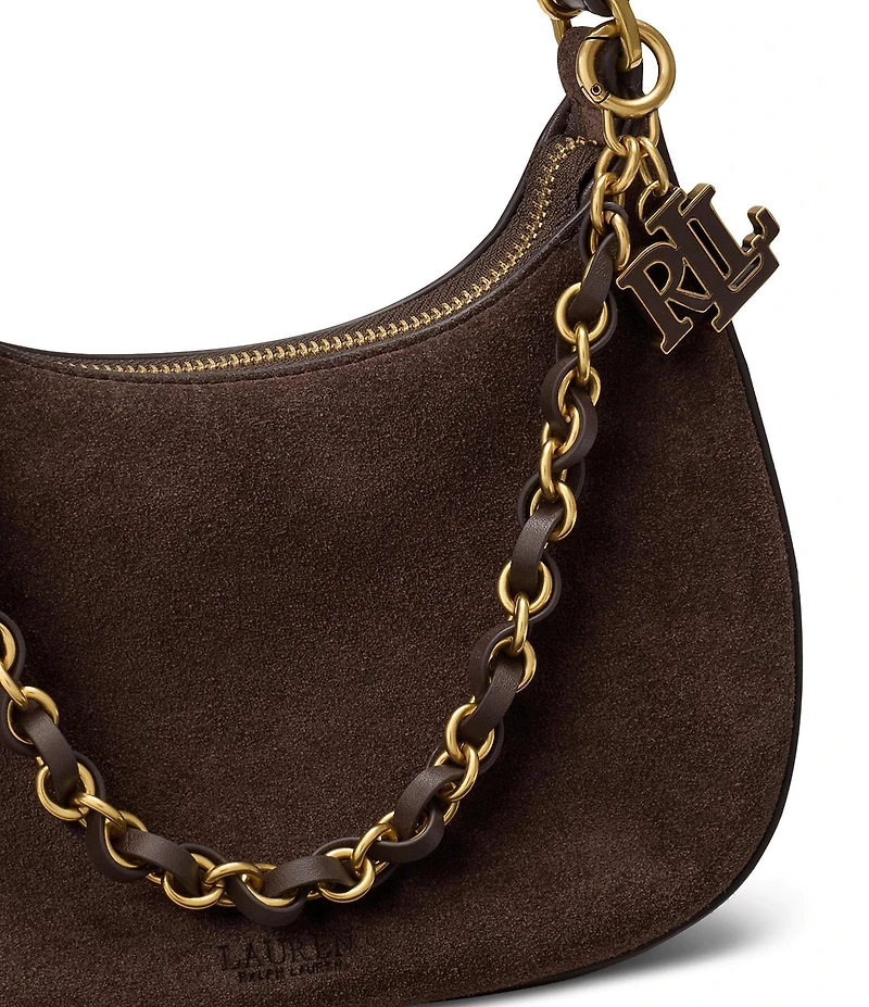Lauren Ralph Lauren Marcy Suede Medium Zip Shoulder Bag