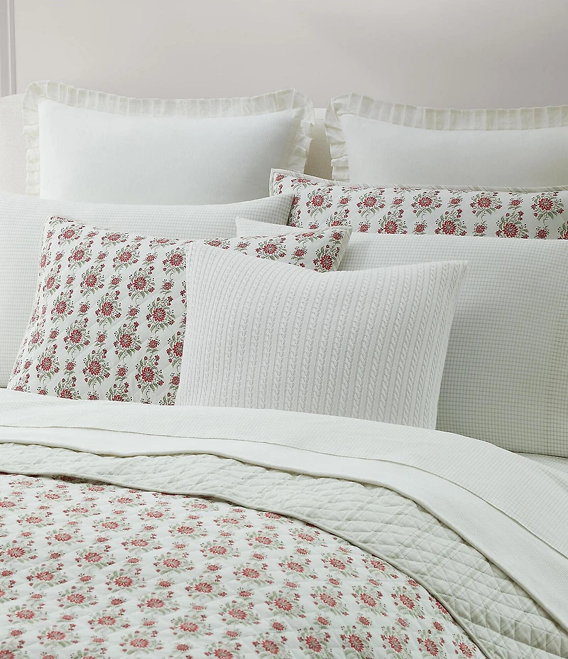 Lauren Ralph Lauren Maren Vintage Inspired Floral Cotton Diamond-Stitch Sham