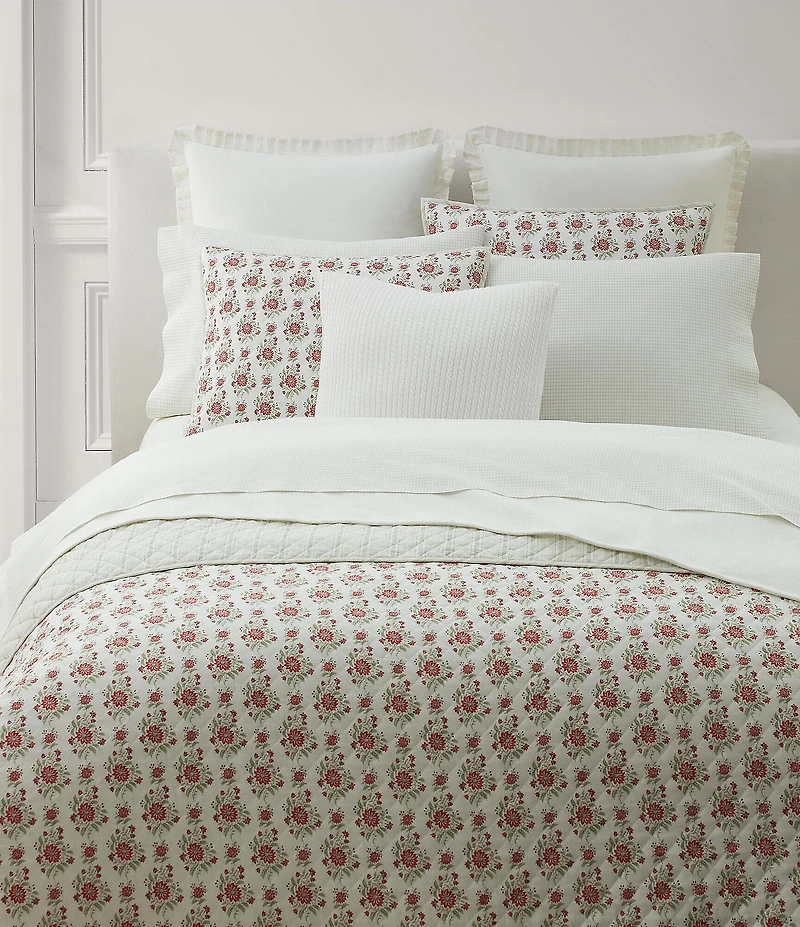 Lauren Ralph Lauren Maren Vintage Inspired Floral Cotton Diamond-Stitched Quilt