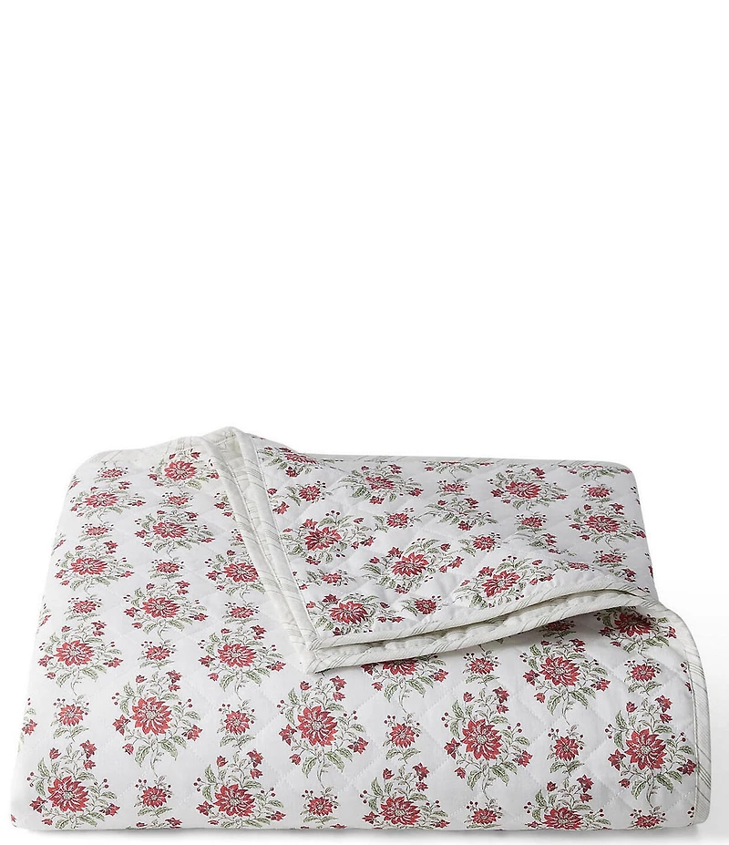 Lauren Ralph Lauren Maren Vintage Inspired Floral Cotton Diamond-Stitched Quilt