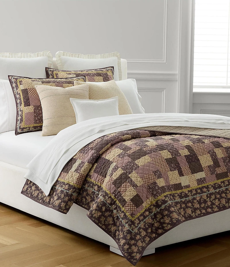Lauren Ralph Lauren Margaret Floral Patchwork Diamond Quilted Lightweight Reversible Quilt