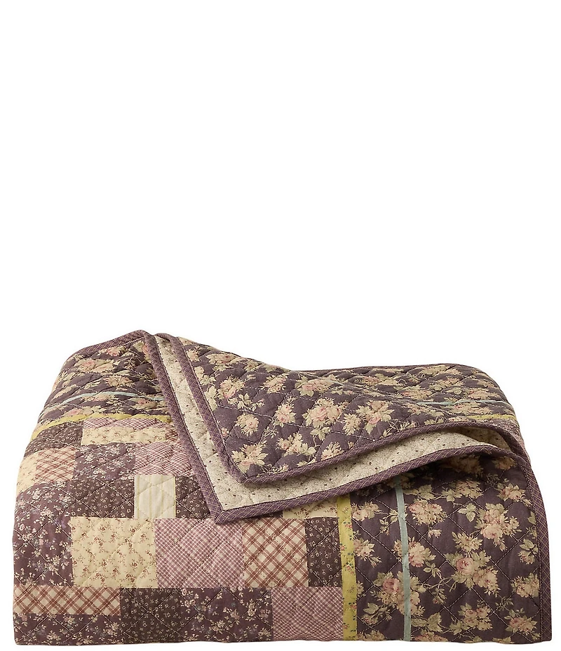 Lauren Ralph Lauren Margaret Floral Patchwork Diamond Quilted Lightweight Reversible Quilt