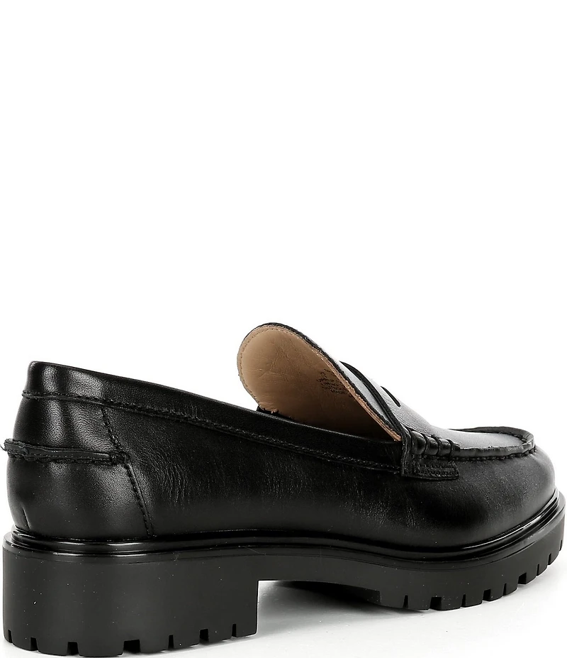 Lauren Ralph Lauren Marli Leather Lug Sole Penny Loafers