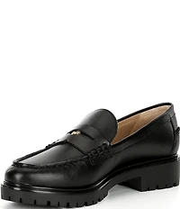Lauren Ralph Lauren Marli Leather Lug Sole Penny Loafers