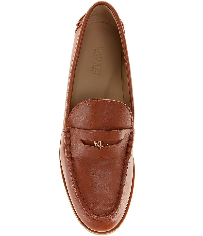 Lauren Ralph Lauren Marli Leather Lug Sole Penny Loafers