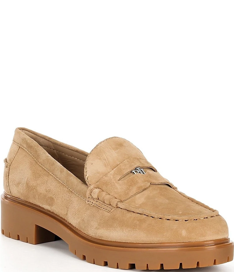 Lauren Ralph Lauren Marli Suede Lug Sole Penny Loafers