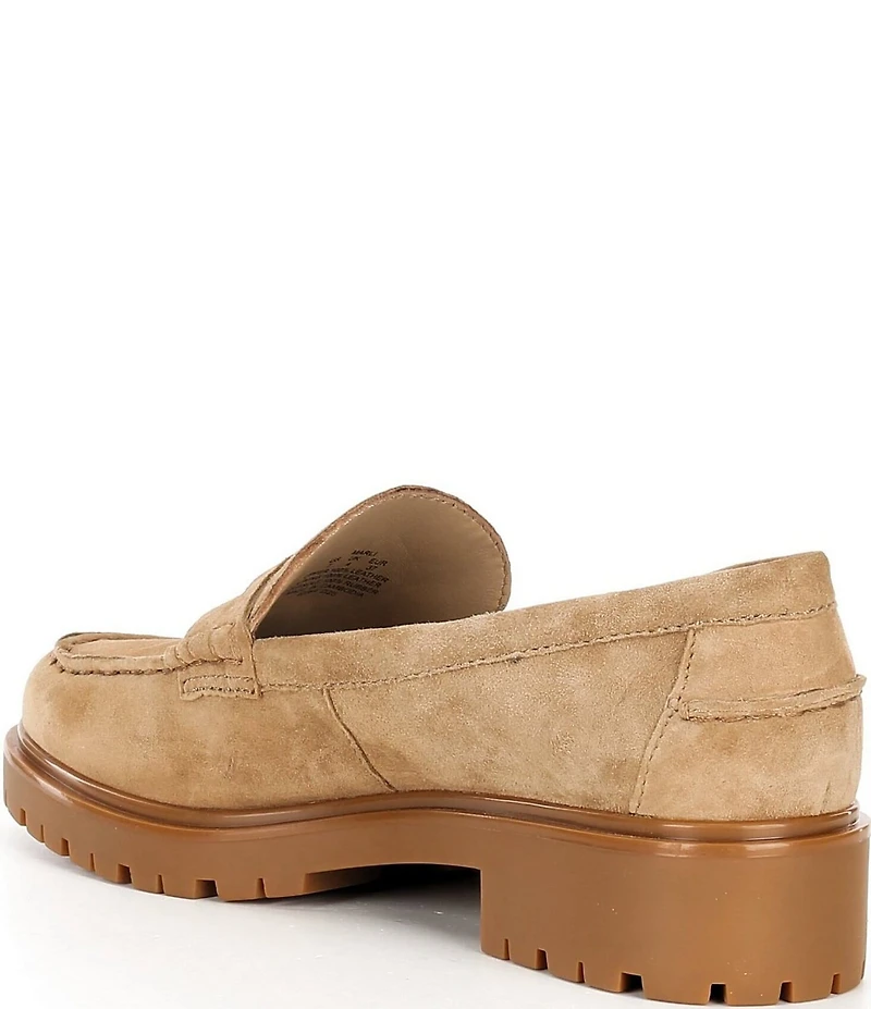 Lauren Ralph Lauren Marli Suede Lug Sole Penny Loafers