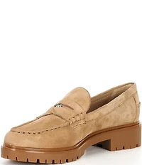 Lauren Ralph Lauren Marli Suede Lug Sole Penny Loafers
