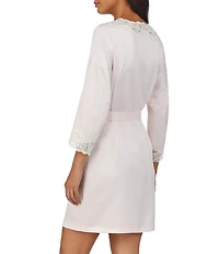 Lauren Ralph Lauren Matte Satin Kimono Sleeve Coordinating Short Wrap Bridal Robe