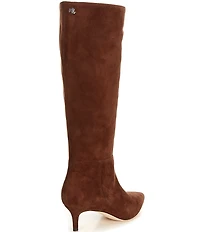 Lauren Ralph Lauren McKay Suede Kitten Heel Tall Boots