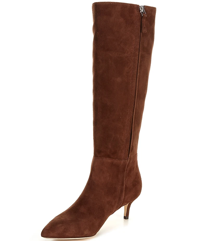 Lauren Ralph Lauren McKay Suede Kitten Heel Tall Boots