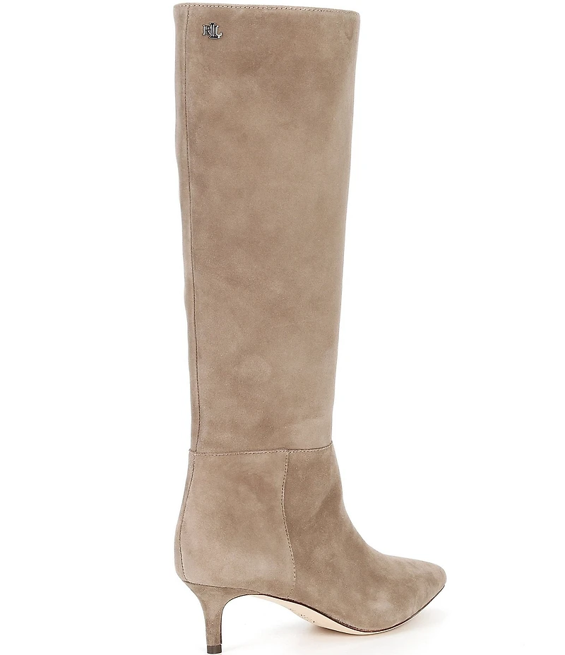 Lauren Ralph Lauren McKay Suede Kitten Heel Tall Boots
