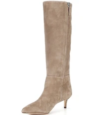 Lauren Ralph Lauren McKay Suede Kitten Heel Tall Boots