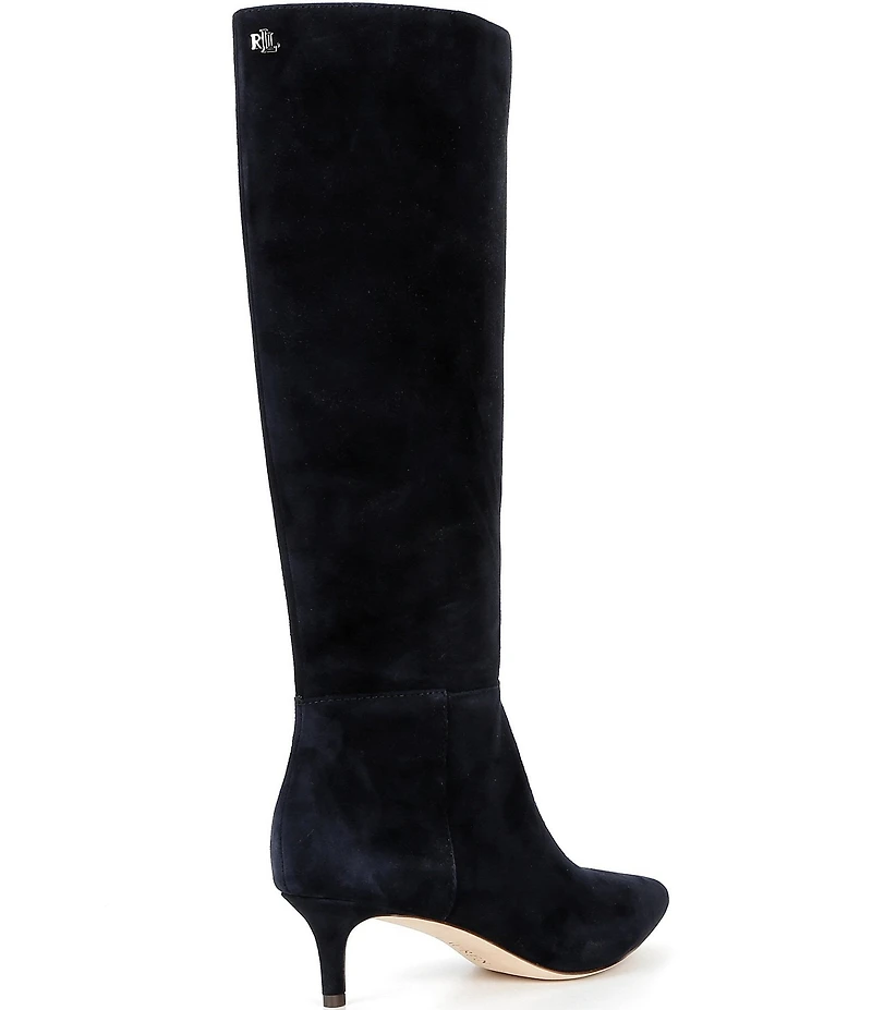 Lauren Ralph Lauren McKay Suede Kitten Heel Tall Boots