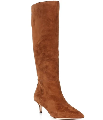 Lauren Ralph Lauren McKay Suede Kitten Heel Tall Boots