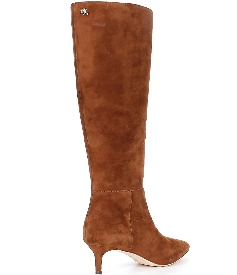 Lauren Ralph Lauren McKay Suede Kitten Heel Tall Boots