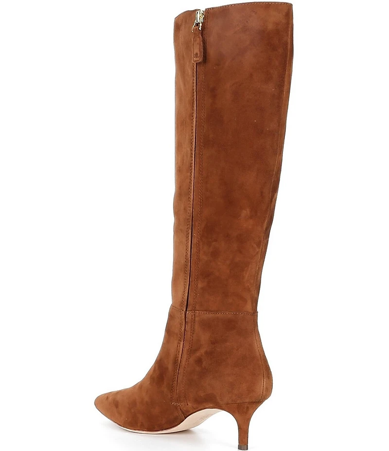 Lauren Ralph Lauren McKay Suede Kitten Heel Tall Boots