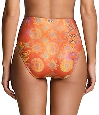 Lauren Ralph Lauren Medallion Shimmer High Waist Swim Bottom