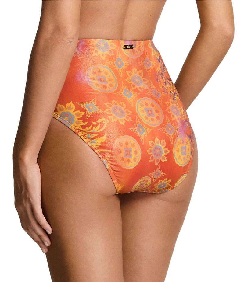 Lauren Ralph Lauren Medallion Shimmer High Waist Swim Bottom