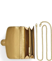 Lauren Ralph Lauren Adair Medium Metallic Chain Strap Wallet Crossbody Bag