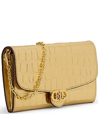 Lauren Ralph Lauren Adair Medium Metallic Chain Strap Wallet Crossbody Bag