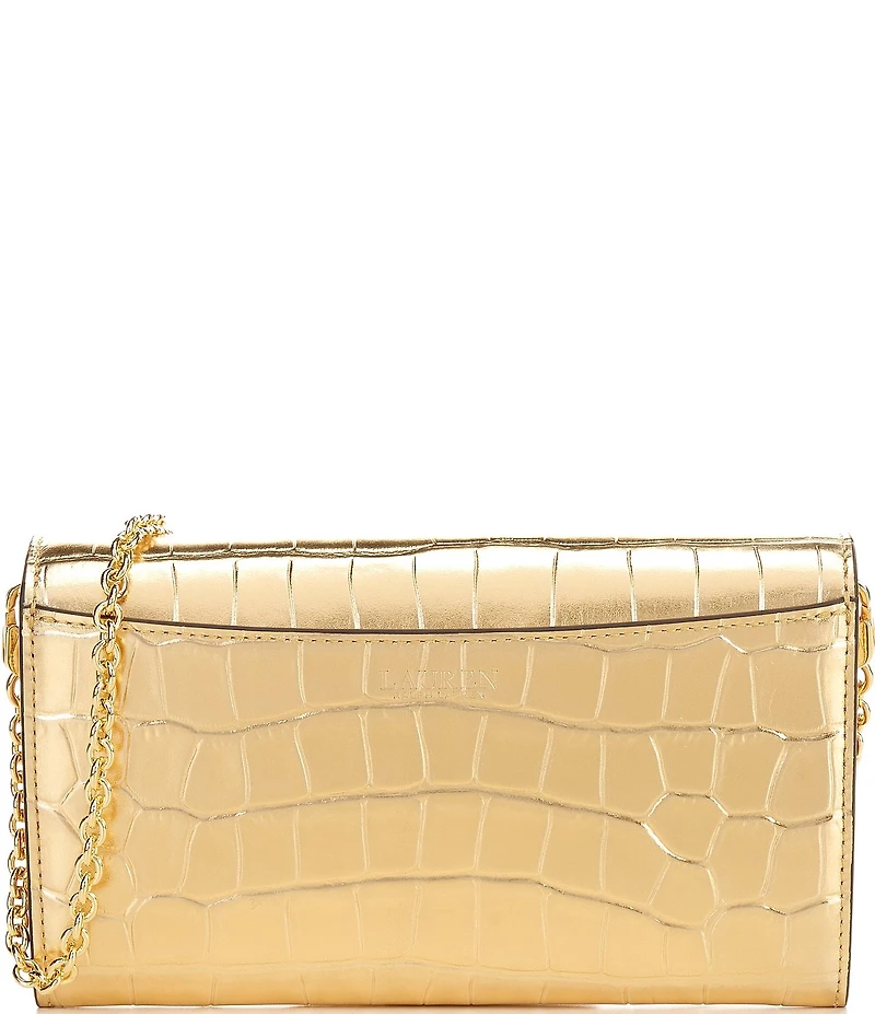 Lauren Ralph Lauren Adair Medium Metallic Chain Strap Wallet Crossbody Bag