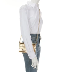 Lauren Ralph Lauren Adair Medium Metallic Chain Strap Wallet Crossbody Bag