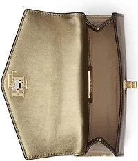 Lauren Ralph Lauren Farrah Small Metallic Leather Satchel Bag