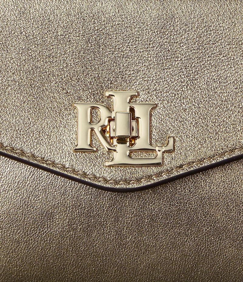 Lauren Ralph Lauren Farrah Small Metallic Leather Satchel Bag