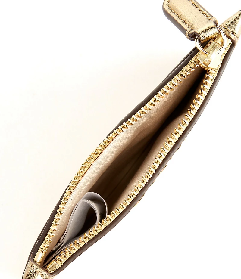Lauren Ralph Lauren Metallic Nappa Leather Zip Card Case