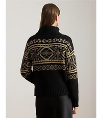Lauren Ralph Lauren Metallic Wool Blend Turtleneck Sweater