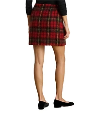Lauren Ralph Lauren Mohair Plaid Pencil Mini Skirt