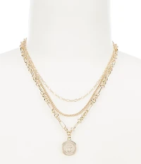 Lauren Ralph Lauren Multi Row Chain Pendant Necklace