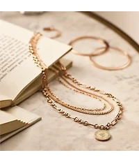 Lauren Ralph Lauren Multi Row Chain Pendant Necklace