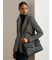 Lauren Ralph Lauren Nappa Leather Medium Farrah Soft Satchel Bag