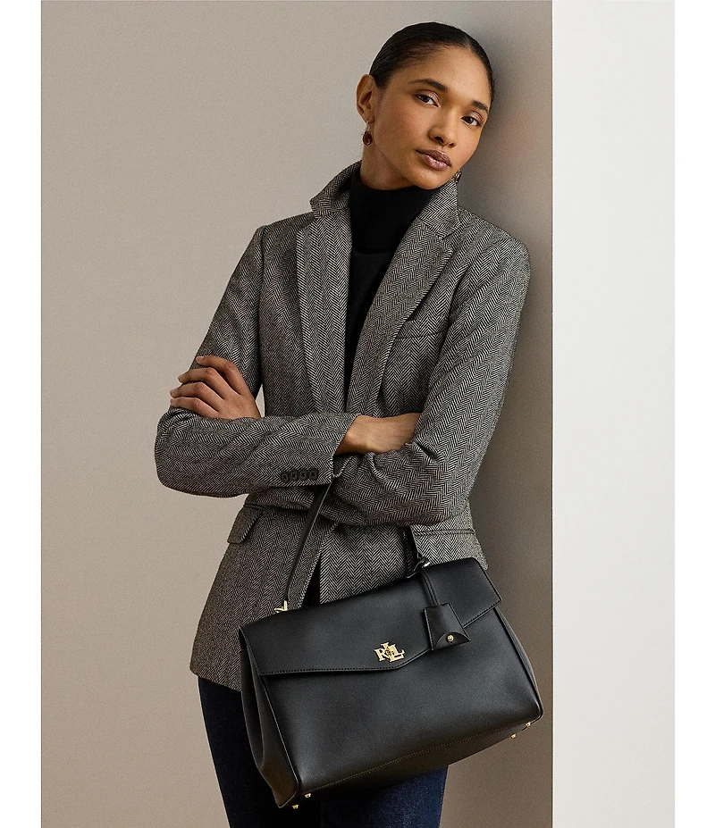 Lauren Ralph Lauren Nappa Leather Medium Farrah Soft Satchel Bag