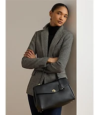 Lauren Ralph Lauren Nappa Leather Medium Farrah Soft Satchel Bag