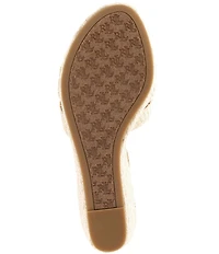 Lauren Ralph Lauren Nellie Textured Raffia Ankle Wrap Wedge Espadrille Sandals
