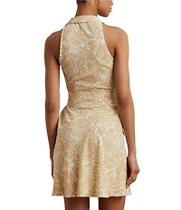 Lauren Ralph Lauren Notch Collar Sleeveless Print A-Line Dress